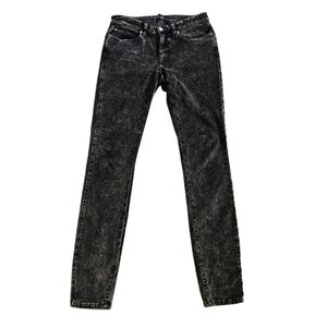 Eileen Fisher Black Acid Wash Denim Skinny Jeans Size 4